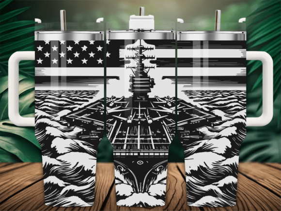 American Flag Navy Warship Tumbler: Graphics & Crafts