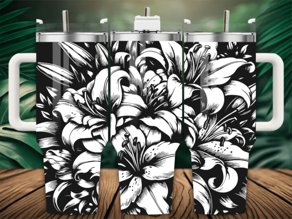 Botanical Floral Lily Graphics for Crafts & Publishing