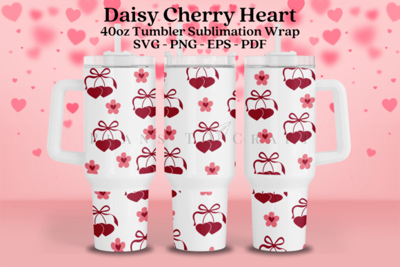 Cherry Daisy Valentine Tumbler Wrap Graphics Review