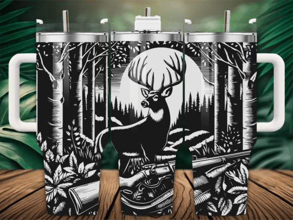 Deer Hunting Forest Moon: Graphics for Crafts & Content