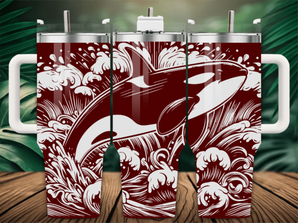 Detailed Marine Life Orca Tumbler Graphics Crafts