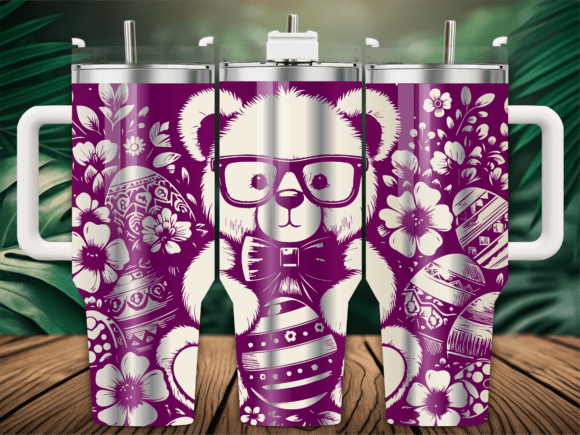 Easter Panda Flower Graphics for Crafts Branding