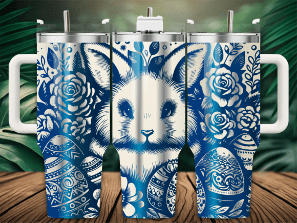 Floral Easer Bunny Egg PNG Graphics for Crafts