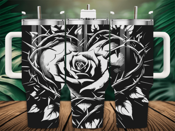 Heart Floral Roses Graphics for Crafts & Branding
