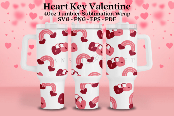 Heart Key Valentine 40oz Tumbler Wrap: Graphics Review