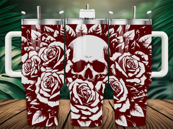 Maroon Floral Skull: Graphics & Crafts Review
