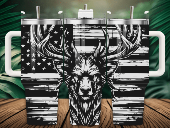 Patriotic Deer Graphics for Crafts and Branding