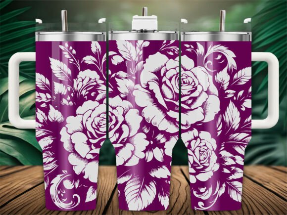 Purple Garden Rose Graphics for Crafts & Brand Design