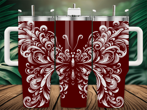 Rustic Floral Butterfly: Graphic Design for Crafts