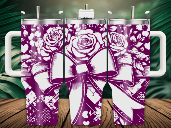 Valentines Floral Rose Bow: Graphics & Crafts