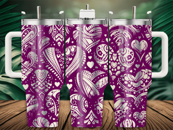 Valentines Hearts Pattern Tumbler Graphics & Tumbler Wraps