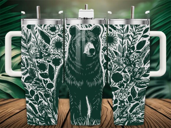Wild Bear Wildflower 40oz Tumbler Graphics & Crafts